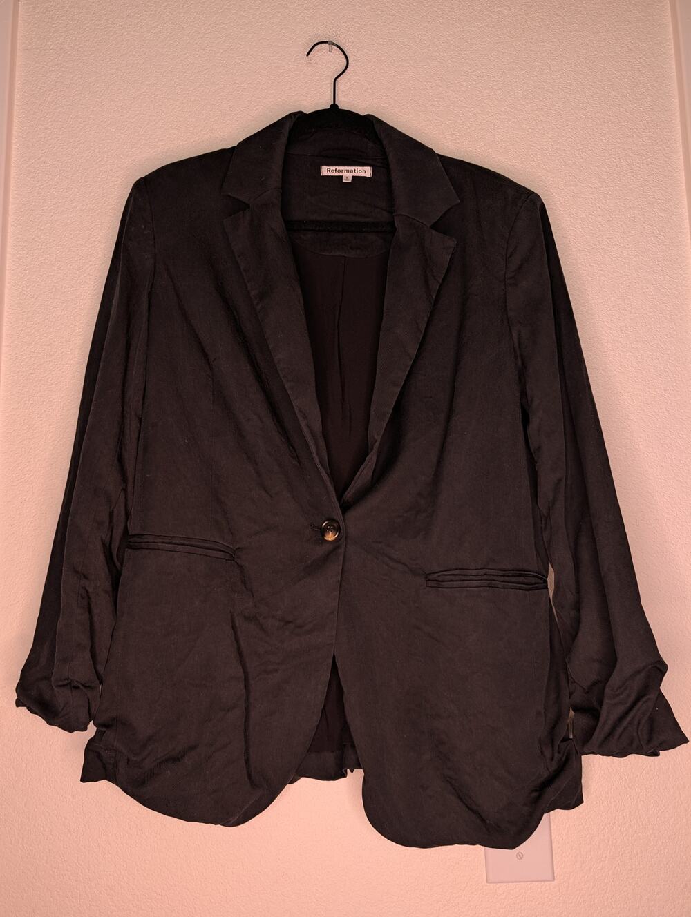 Reformation Women's Black Blazer L Officewear Work Professional Academia Chic